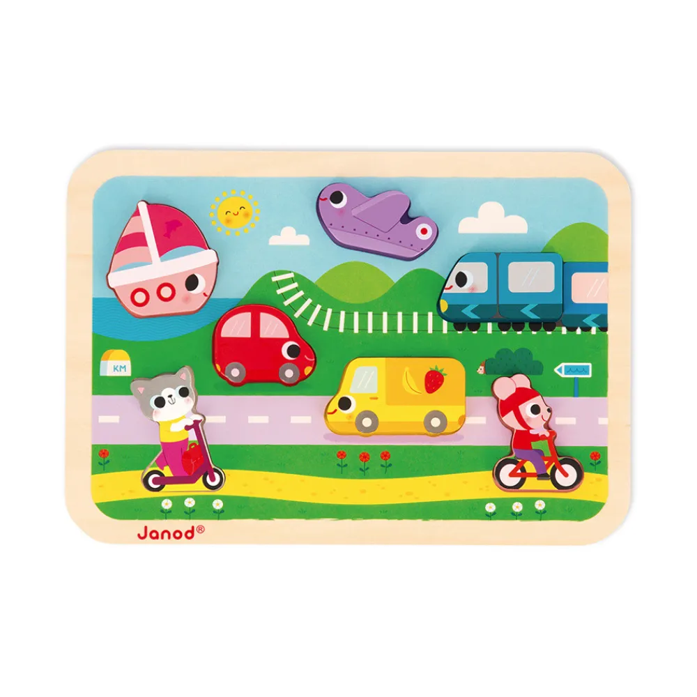 Janod Puzzles En Bois Premier Âge|Puzzles En Bois Premier Âge*Chunky Puzzle Véhicules 7 pièces