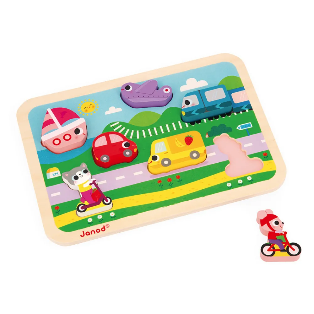 Janod Puzzles En Bois Premier Âge|Puzzles En Bois Premier Âge*Chunky Puzzle Véhicules 7 pièces