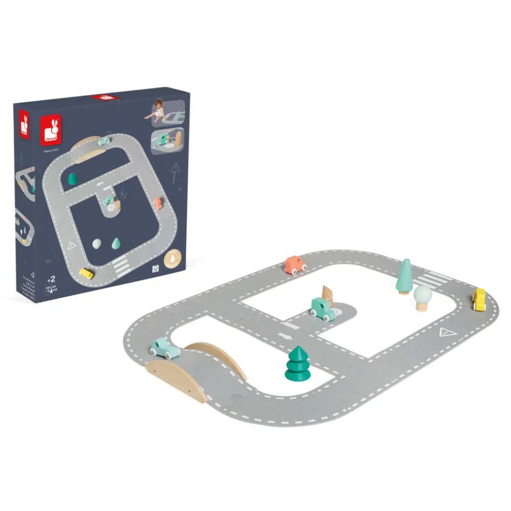 Janod Trains & Circuits|Véhicules, Garages & Voitures*Circuit en Feutrine Bolid