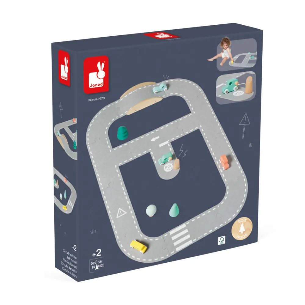 Janod Trains & Circuits|Véhicules, Garages & Voitures*Circuit en Feutrine Bolid