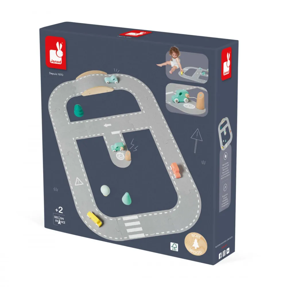 Janod Trains & Circuits|Véhicules, Garages & Voitures*Circuit en Feutrine Bolid