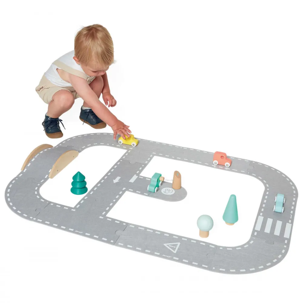 Janod Trains & Circuits|Véhicules, Garages & Voitures*Circuit en Feutrine Bolid