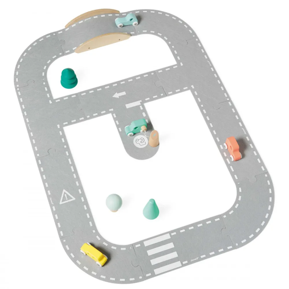 Janod Trains & Circuits|Véhicules, Garages & Voitures*Circuit en Feutrine Bolid