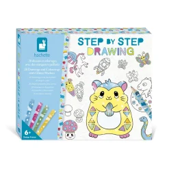 Janod Peinture Par Numéro & Coloriage*Coffret Créatif Dessin 20 Coloriages avec Feutres pailletés