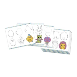 Janod Peinture Par Numéro & Coloriage*Coffret Créatif Dessin 20 Coloriages avec Feutres pailletés