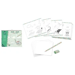 Janod Peinture Par Numéro & Coloriage*Coffret Créatif Dessin 20 Modèles Dinos