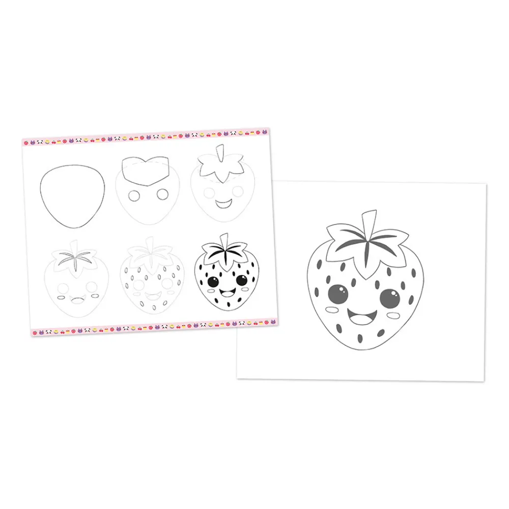 Janod Peinture Par Numéro & Coloriage*Coffret Créatif Dessin 20 Modèles Kawaii
