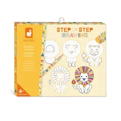 Janod Peinture Par Numéro & Coloriage*Coffret Créatif Dessin 20 Modèles Animaux
