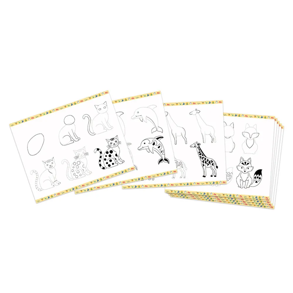 Janod Peinture Par Numéro & Coloriage*Coffret Créatif Dessin 20 Modèles Animaux