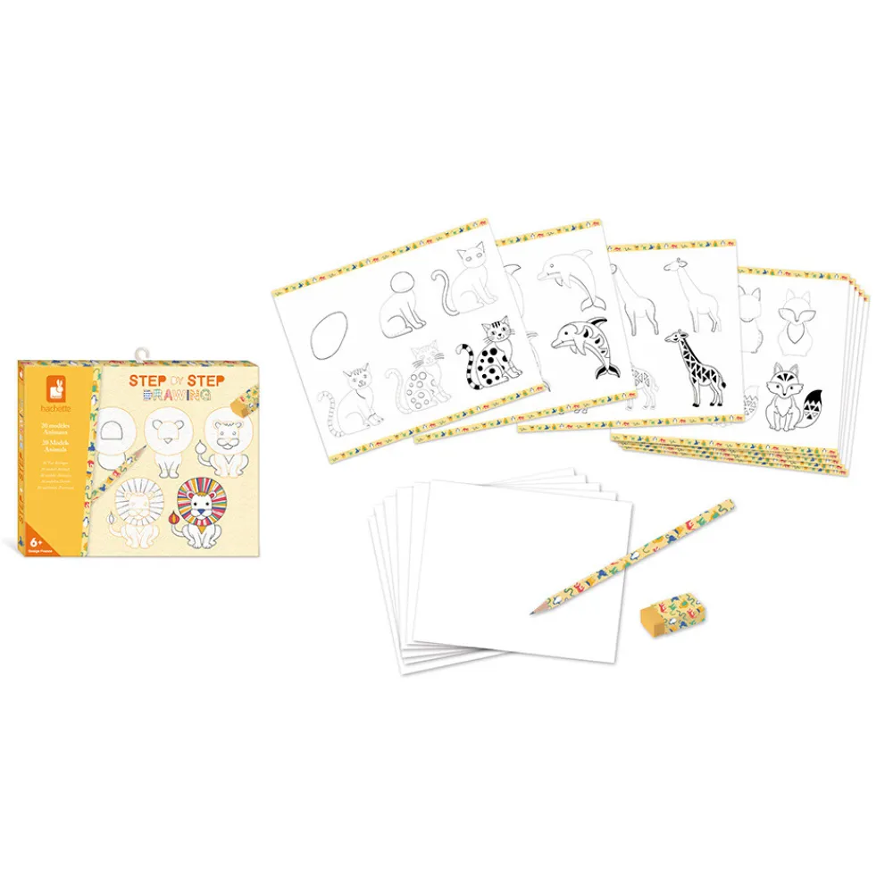 Janod Peinture Par Numéro & Coloriage*Coffret Créatif Dessin 20 Modèles Animaux
