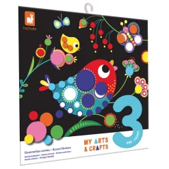 Janod Mosaïques & Gommettes*Coffret Créatif Gommettes Rondes - 3 ans
