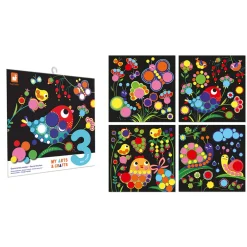 Janod Mosaïques & Gommettes*Coffret Créatif Gommettes Rondes - 3 ans