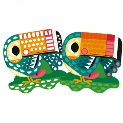 Janod Mosaïques & Gommettes*Coffret Créatif Gommettes et Décors Jungle - 5 ans