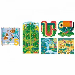 Janod Mosaïques & Gommettes*Coffret Créatif Gommettes et Décors Jungle - 5 ans