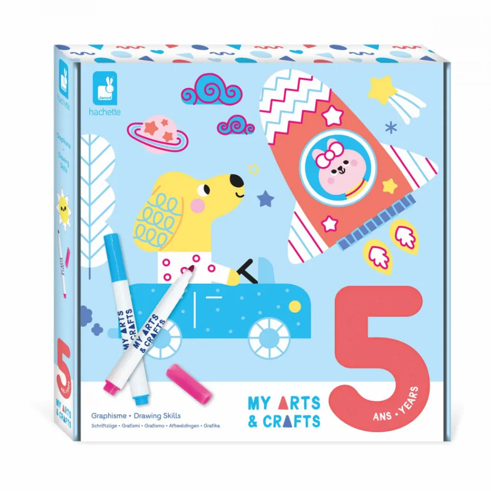 Janod Tampons & Papeterie*Coffret Créatif Graphisme - 5 ans