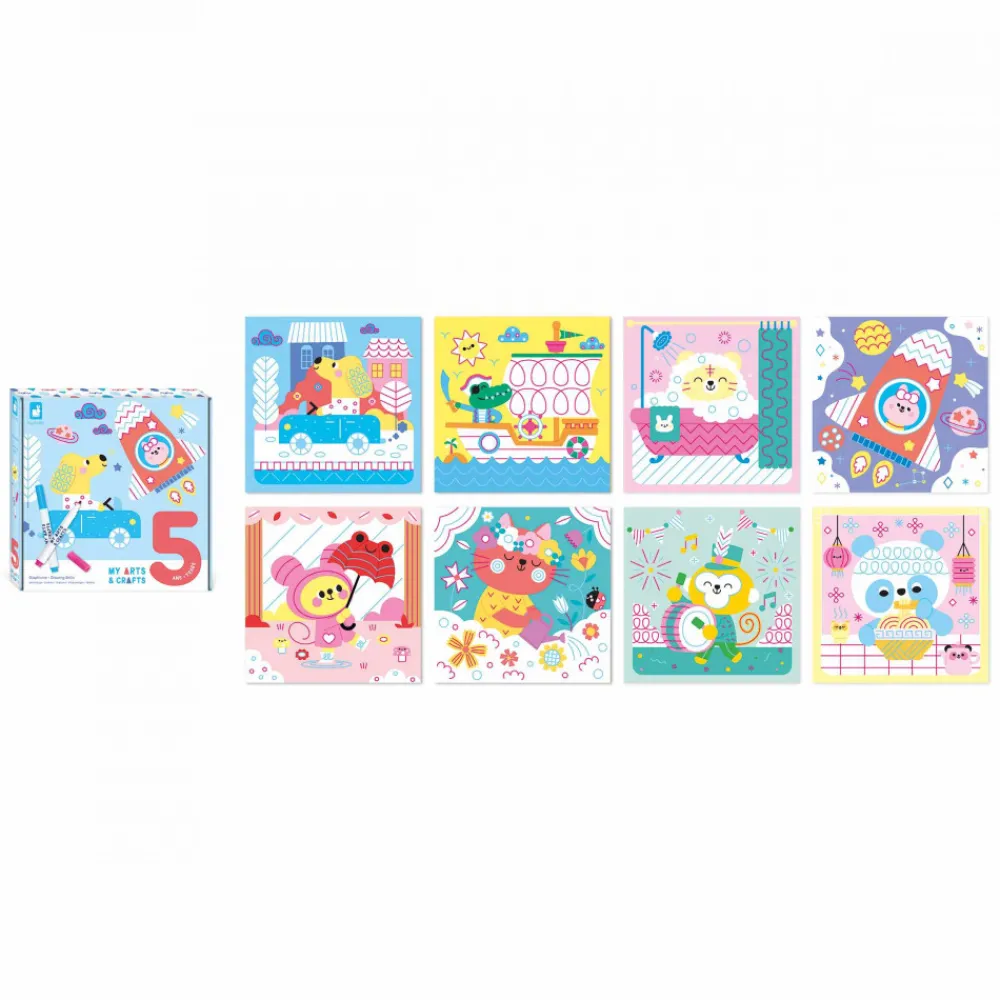 Janod Tampons & Papeterie*Coffret Créatif Graphisme - 5 ans