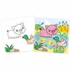Janod Peinture Par Numéro & Coloriage|Tampons & Papeterie*Coffret Créatif Multiactivités - 3 ans