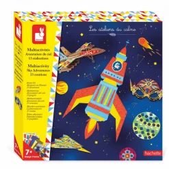 Janod Créations 3D|Sable, Paillettes, Dorure & Strass*Coffret Créatif Multiactivités Aventuriers de l'Air