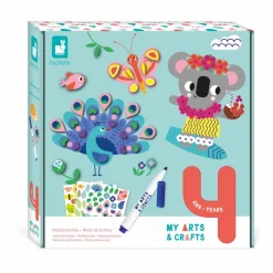 Janod Peinture Par Numéro & Coloriage|Mosaïques & Gommettes*Coffret Créatif Multiactivités - 4 ans