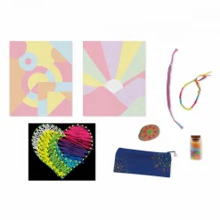 Janod Créations 3D|Sable, Paillettes, Dorure & Strass*Coffret Créatif Multiactivités Color Addict