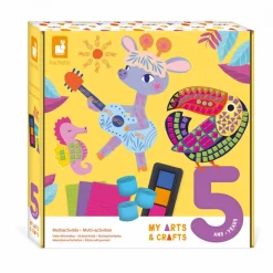 Janod Peinture Par Numéro & Coloriage|Mosaïques & Gommettes*Coffret Créatif Multiactivités - 5 ans