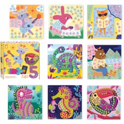 Janod Peinture Par Numéro & Coloriage|Mosaïques & Gommettes*Coffret Créatif Multiactivités - 5 ans