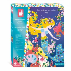 Janod Sable, Paillettes, Dorure & Strass|Collection "Les Ateliers Du Calme"*Coffret Créatif Sequins à Coller Sirènes