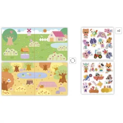 Janod Mosaïques & Gommettes*Coffret Créatif Stickers Epais Repositionnables - 2 ans