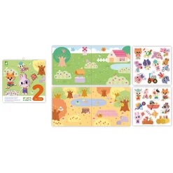 Janod Mosaïques & Gommettes*Coffret Créatif Stickers Epais Repositionnables - 2 ans