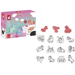 Janod Tampons & Papeterie*Coffret de 15 Tampons Unicorn Stampinoo