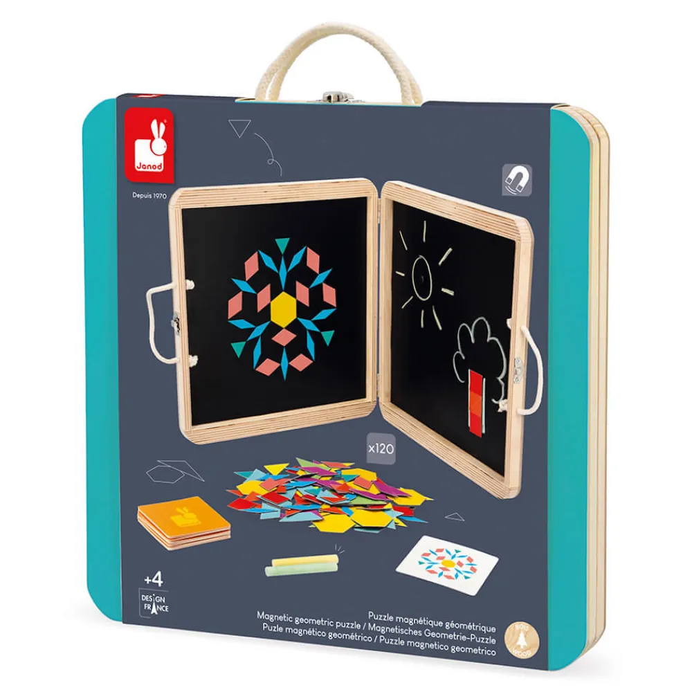 Janod Jeux Éducatifs Maternelle|Jeux Éducatifs Magnétiques*Coffret Magnétique Géométrique