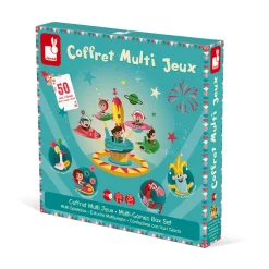 Janod Jeux De Parcours|Jeux Éducatifs Primaire*Coffret multi jeux carrousel (bois et carton)