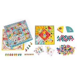 Janod Jeux De Parcours|Jeux Éducatifs Primaire*Coffret multi jeux carrousel (bois et carton)