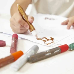 Janod Peinture Par Numéro & Coloriage|Tampons & Papeterie*Colle à Paillettes x9 tubes