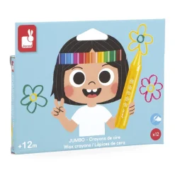 Janod Peinture Par Numéro & Coloriage*Crayons de Cire x12