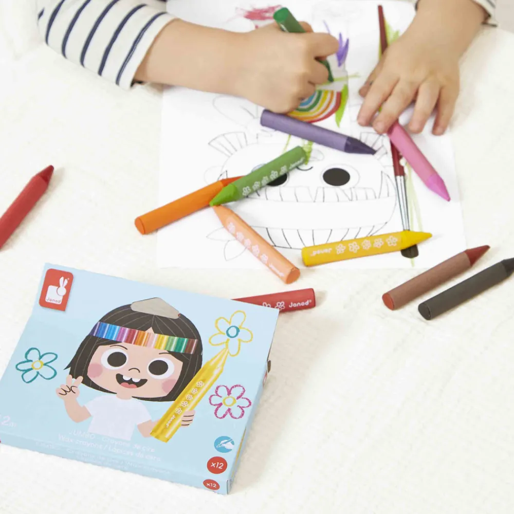 Janod Peinture Par Numéro & Coloriage*Crayons de Cire x12
