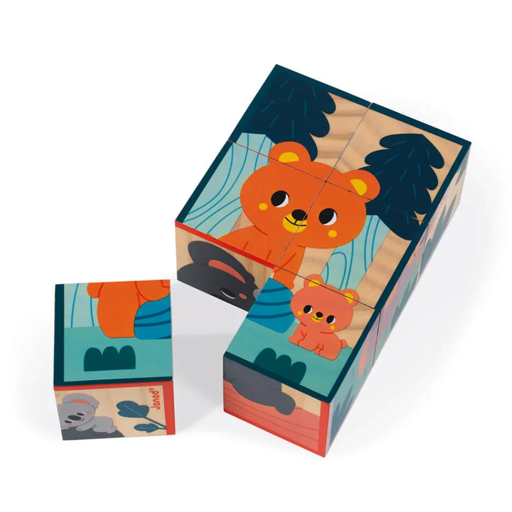 Janod Cubes & Pyramides|Manipulation & Encastrement*Cubes en bois animaux - Partenariat WWF®
