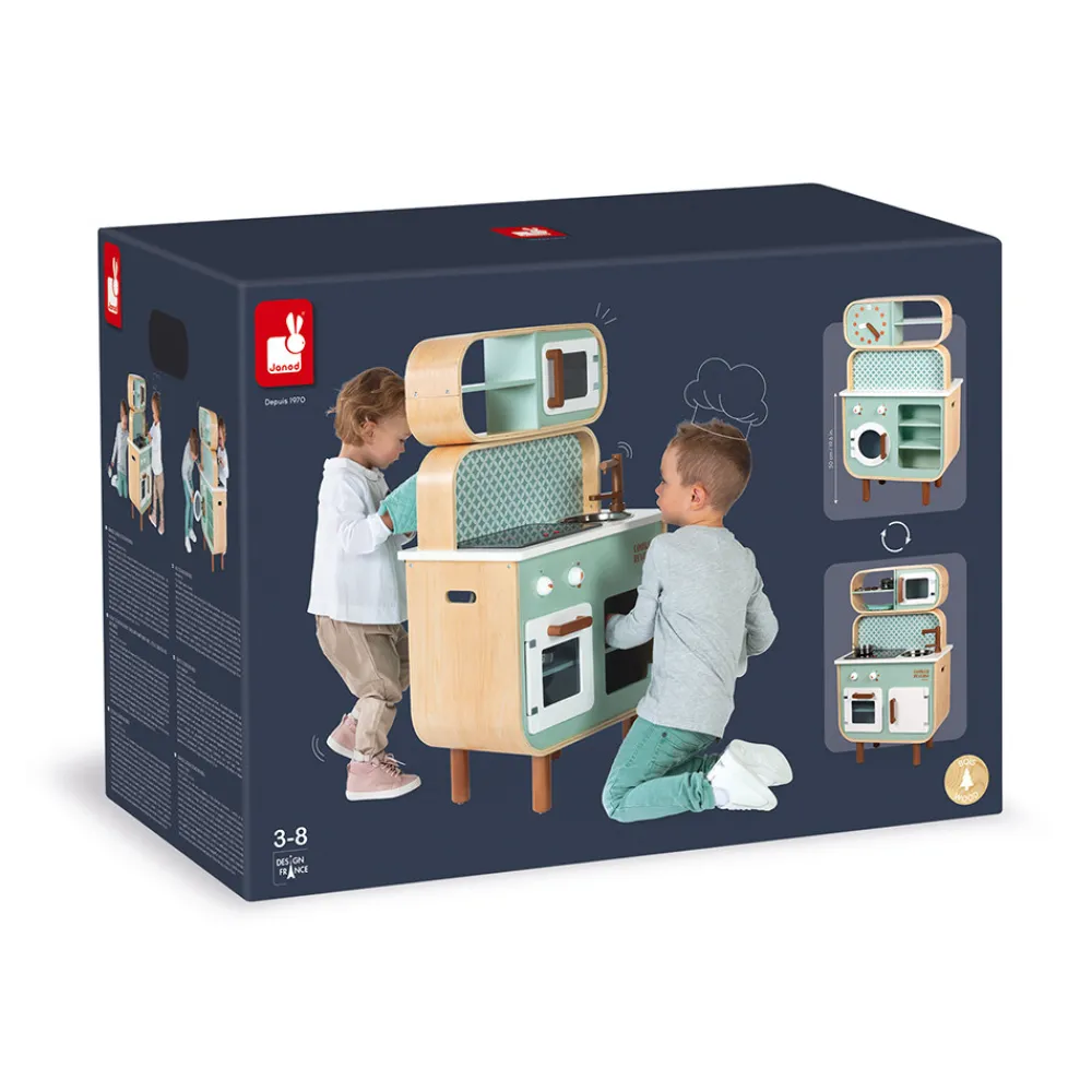 Janod Cuisines, Dinettes & Marchandes*Cuisine double face Cooker Reverso (bois)