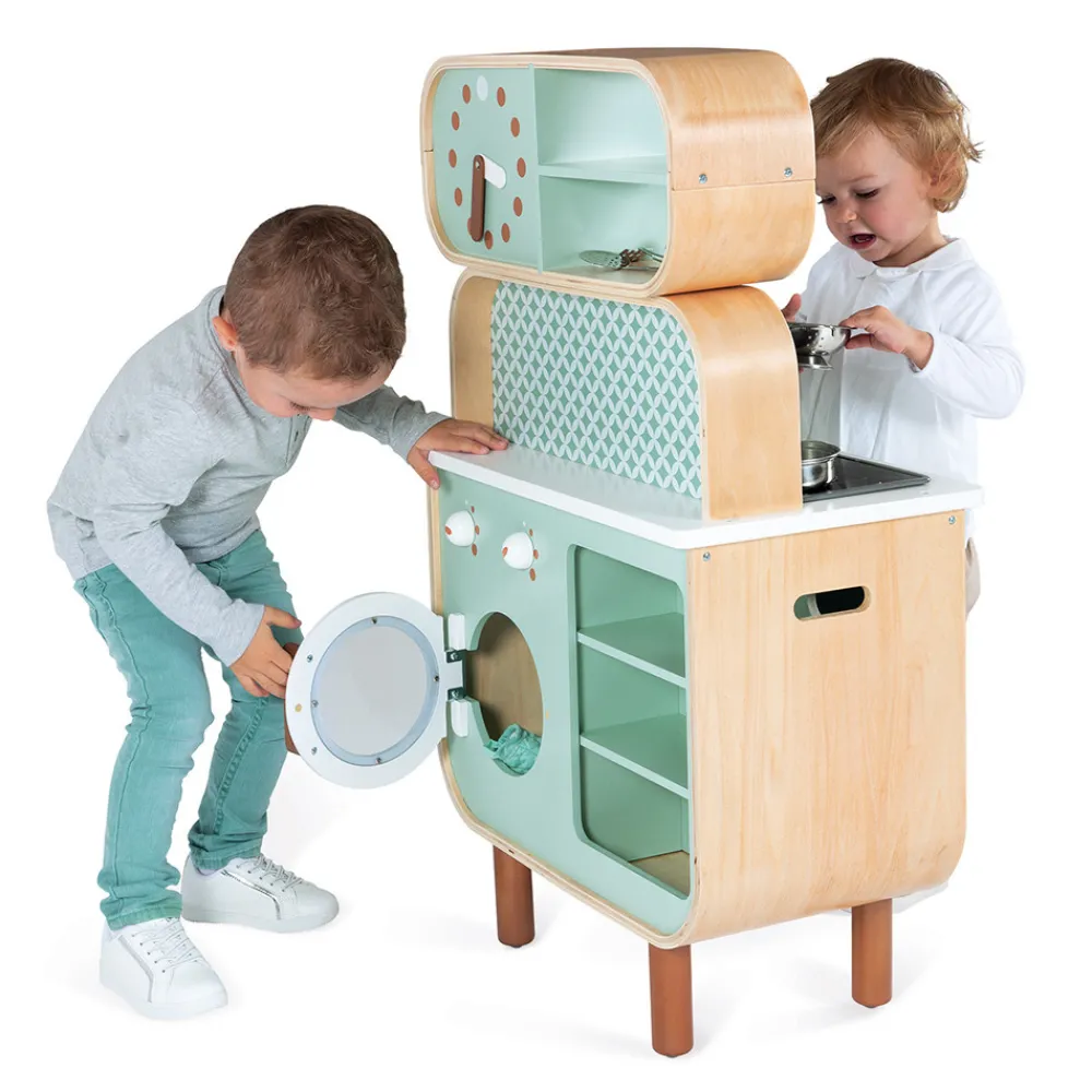 Janod Cuisines, Dinettes & Marchandes*Cuisine double face Cooker Reverso (bois)
