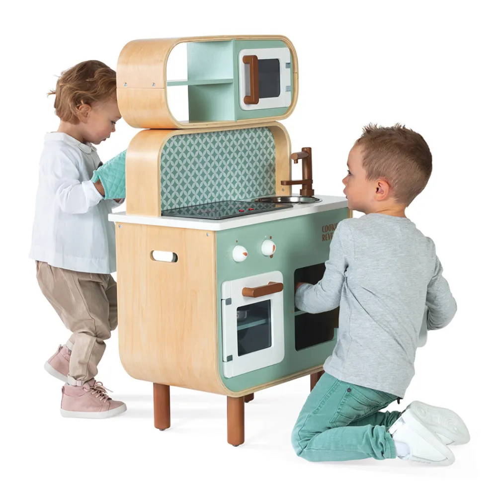 Janod Cuisines, Dinettes & Marchandes*Cuisine double face Cooker Reverso (bois)