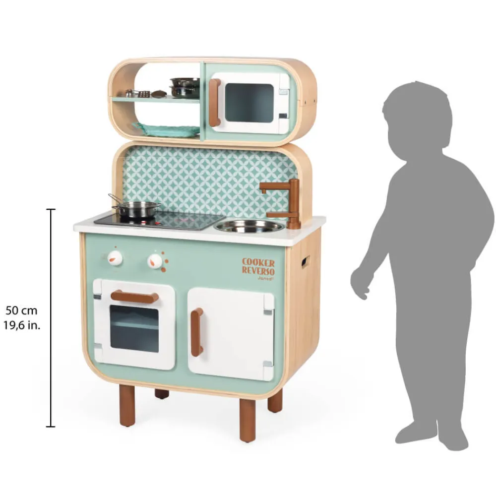 Janod Cuisines, Dinettes & Marchandes*Cuisine double face Cooker Reverso (bois)