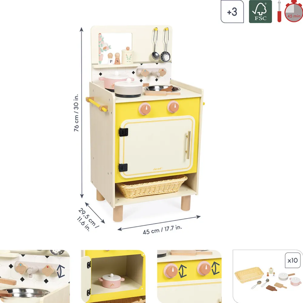Janod Cuisines, Dinettes & Marchandes*Cuisine en bois Mamie Soleil