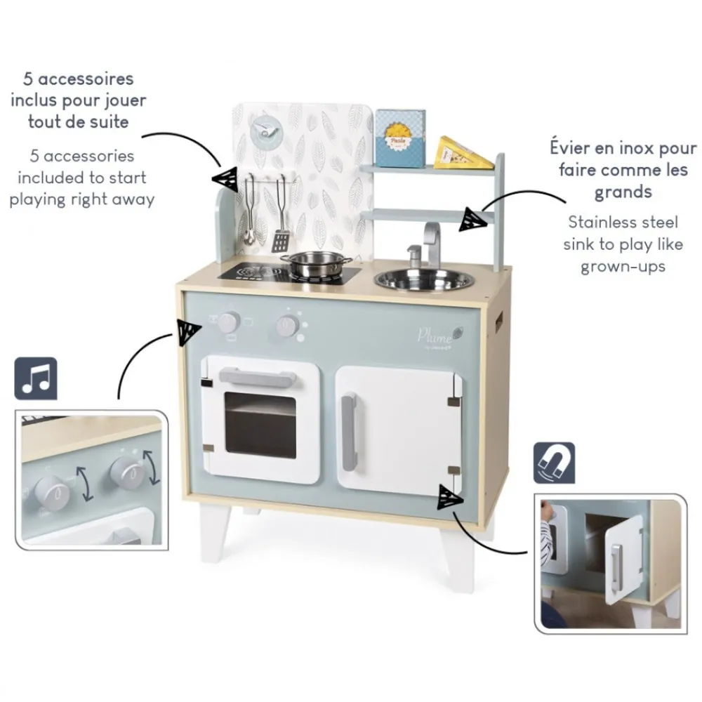 Janod Cuisines, Dinettes & Marchandes*Cuisine Plume en bois