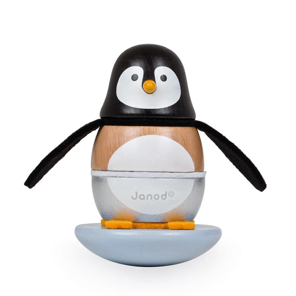 Janod Manipulation & Encastrement*Culbuto Pingouin Zigolos (bois)