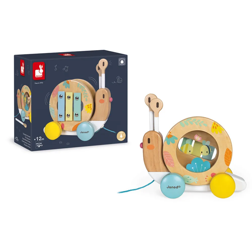 Janod Jouets Musicaux|Jouets À Promener & À Pousser*Escargot à Promener Pure (bois)