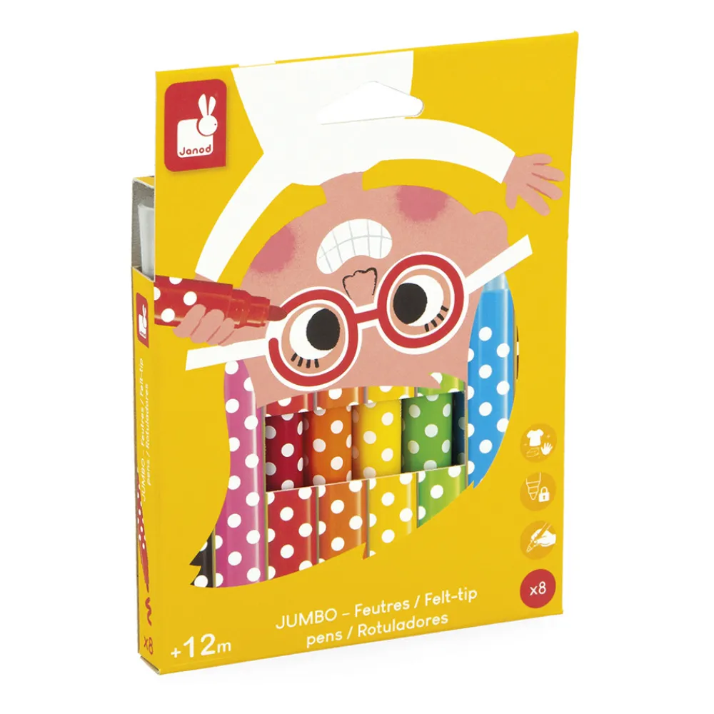 Janod Peinture Par Numéro & Coloriage*Feutres Jumbo x8