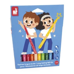 Janod Peinture Par Numéro & Coloriage*Feutres Longue Durée x12