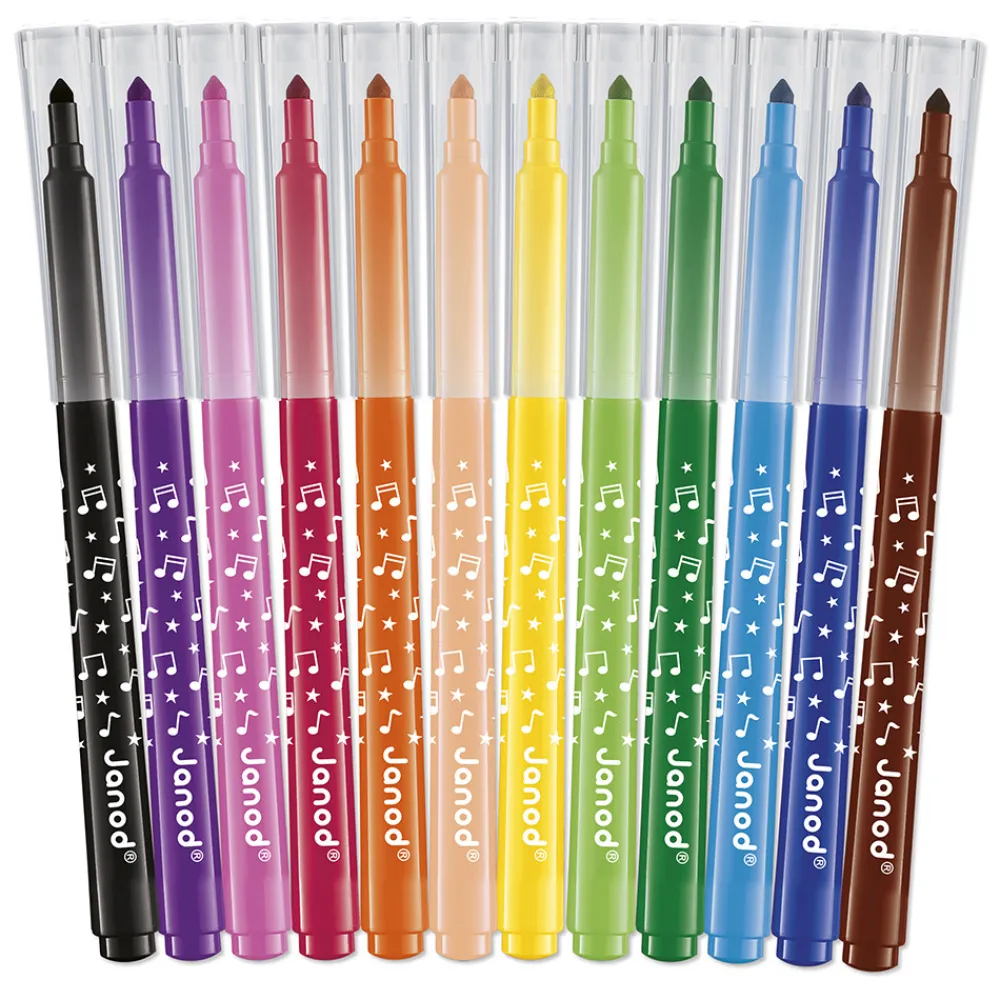Janod Peinture Par Numéro & Coloriage*Feutres Longue Durée x12