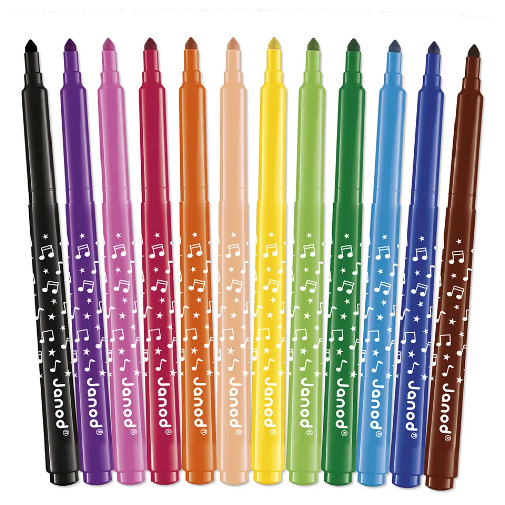 Janod Peinture Par Numéro & Coloriage*Feutres Longue Durée x12