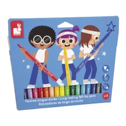 Janod Peinture Par Numéro & Coloriage*Feutres Longue Durée x18